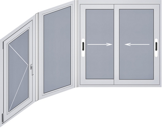 Конструкция остекления балкона алюминиевая формы "Эркер малый" в доме серии П-3М